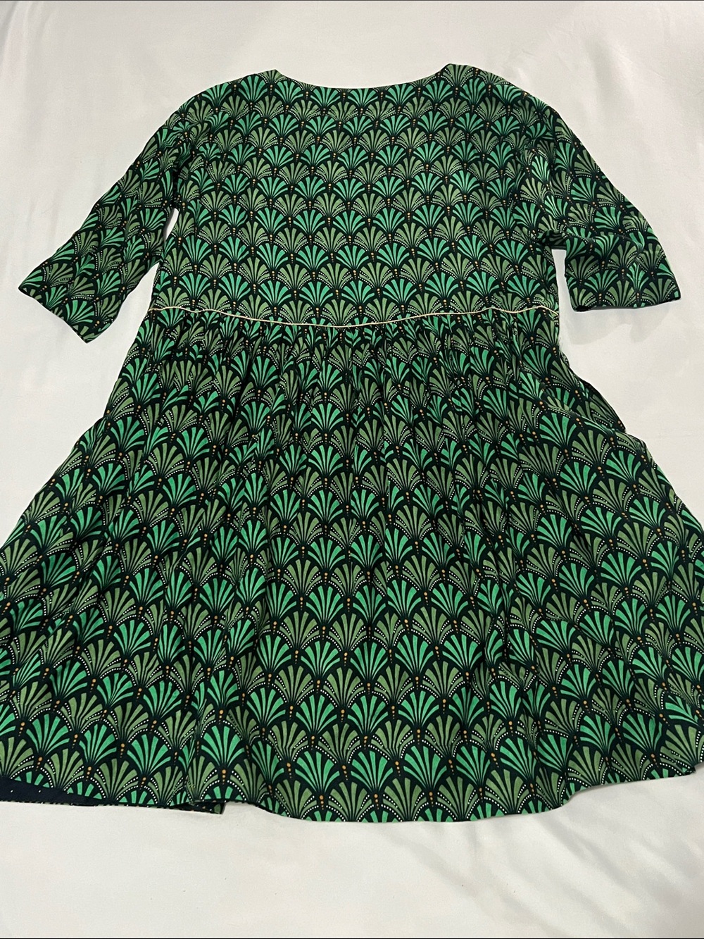 Anthropologie x Maeve Megan Cloyd Geometric Magnolia Babydoll Dress w/ Pockets - Picture 2 of 5